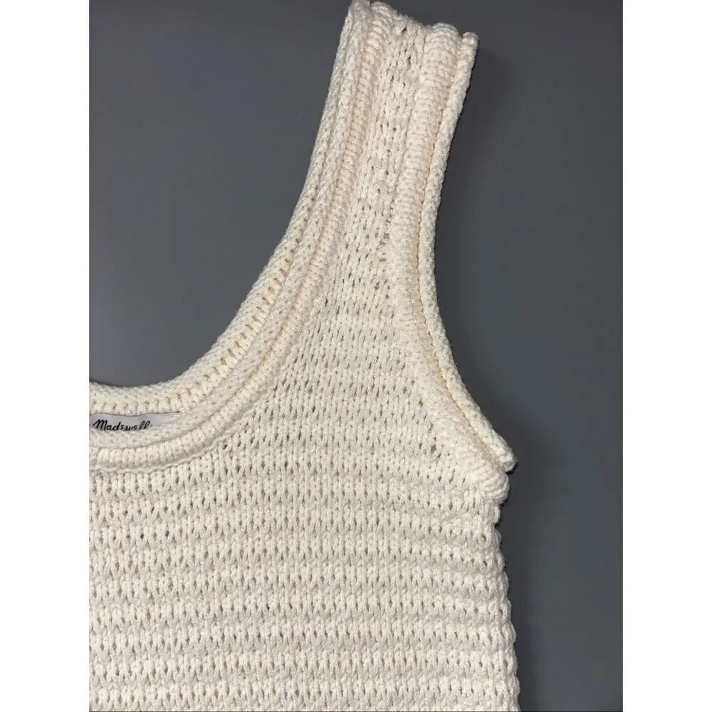 Madewell Textured-Stitch Sweater antique cream crochet